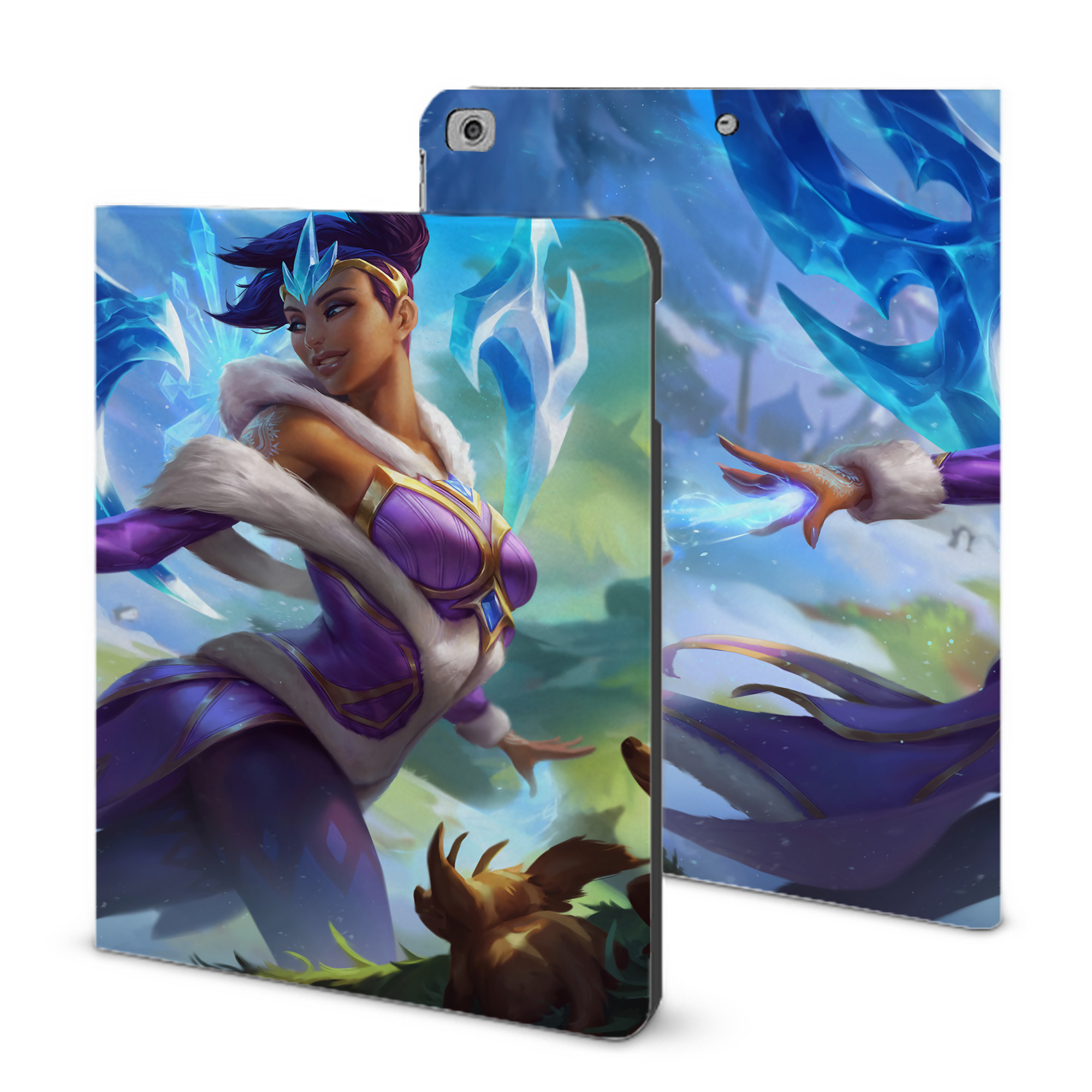 （画像用） リーグ・オブ・レジェンド League of Legends LOL IPad ケース ブック型 PUレザー TPU 耐衝撃 軽量 薄型 ペン収納なし 全面保護 IPad 各モデル対応
